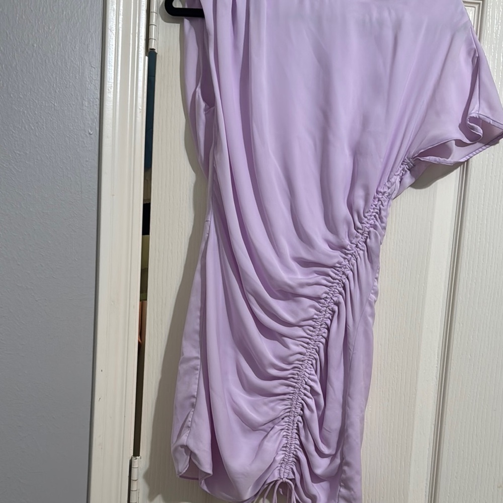 Zara Lilac Ruched Mini Dress